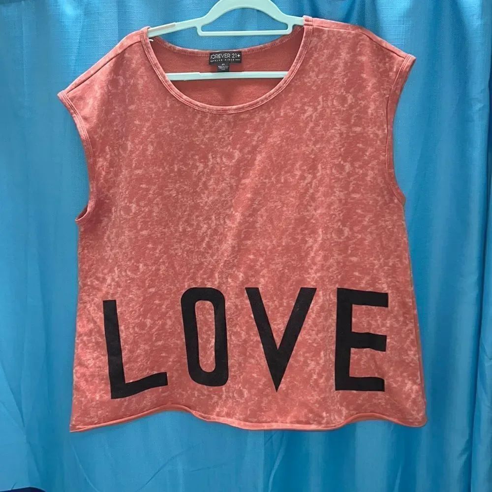 Forever 21 muscle tank top pink black